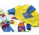 Tablier de peinture Mini Kids, jaune/bleu