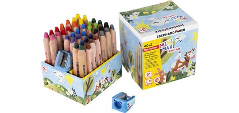 Crayon de couleur 3 en 1 Jumbo MINI MAXI, 40