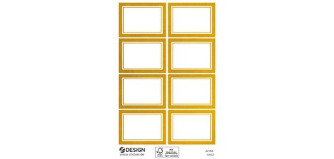 ZDesign HOME Étiquette, cadre doré, 38 x 24 mm