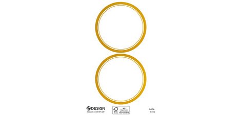 ZDesign HOME Étiquette, cadre doré, 50 mm