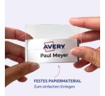 AVERY Insert imprimable pour badge, 190 g/m2, 65x30mm, blanc