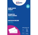 AVERY Insert imprimable pour badge, 190 g/m2, 65x30mm, blanc