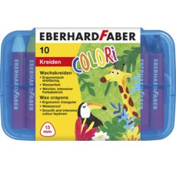 Craie de cire triangulaire COLORI, étui de 10