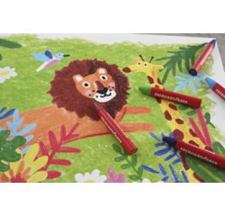 Craie de cire COLORI, boîte en bois de 100