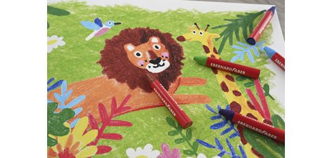 Craie de cire COLORI, boîte en bois de 100