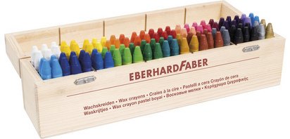 Craie de cire COLORI, boîte en bois de 100