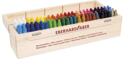 Craie de cire COLORI, boîte en bois de 100