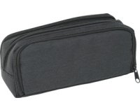 Etui, 3 compartimenten, antraciet/zwart