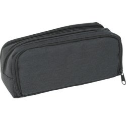 Trousse, 3 compartiments, anthracite/noir