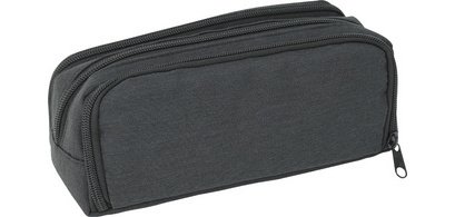 Trousse, 3 compartiments, anthracite/noir