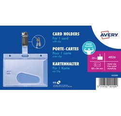 Porte-carte avec clip, 54 x 85 mm, transparent