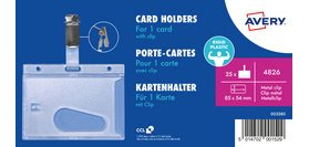 Porte-carte avec clip, 54 x 85 mm, transparent
