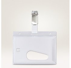 Porte-carte avec clip, 54 x 90 mm, transparent