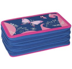 Étui scolaire triple rabat Papillon