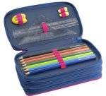 Étui scolaire triple rabat Papillon