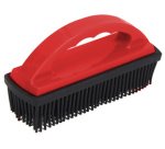 Brosse en caoutchouc pour poils d'animaux, rouge
