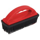 Brosse en caoutchouc pour poils d'animaux, rouge
