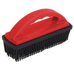 Brosse en caoutchouc pour poils d'animaux, rouge