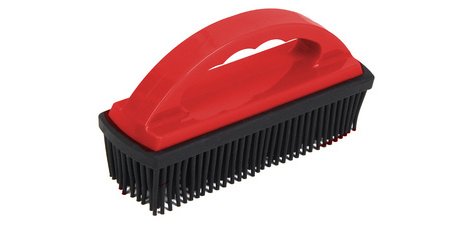 Brosse en caoutchouc pour poils d'animaux, rouge