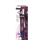 Effaceur, blister de 2, rose fluo / noir
