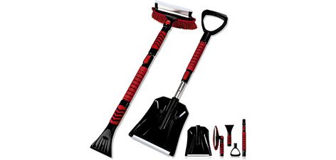 Gratte-givre télescopique avec pelle à neige