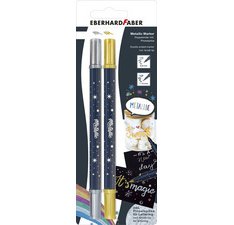 Marqueur à pigment Metallic Duo, blister de 2