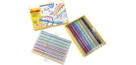 Glitter markers, gift box of 16