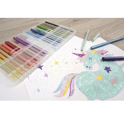 Feutre à paillettes, boîte en plastique de 24