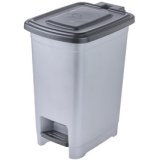 Poubelle à pédale 'olaf', 10 L, PP, light silver