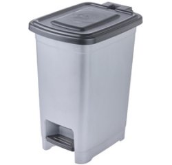 Poubelle à pédale 'olaf', 25 L, PP, light silver