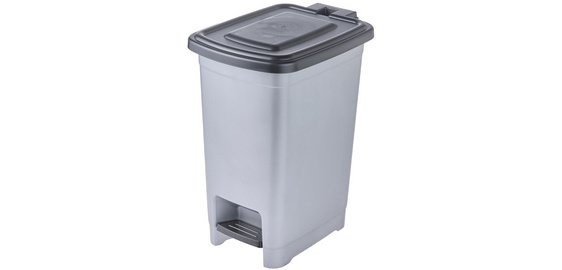Poubelle à pédale 'olaf', 40 L, PP, light silver