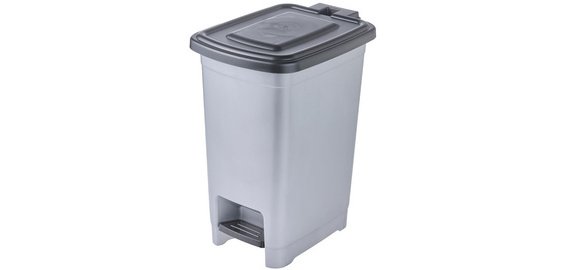 Poubelle à pédale 'olaf', 10 L, PP, light silver