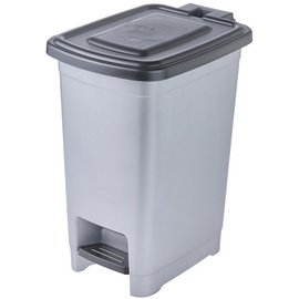 Poubelle à pédale 'olaf', 25 L, PP, light silver