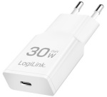 Chargeur secteur USB, USB-C (PD), 30 W, blanc