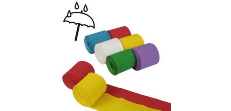 Banderolle en papier crépon, 50 mm x 10 m, pack de 6