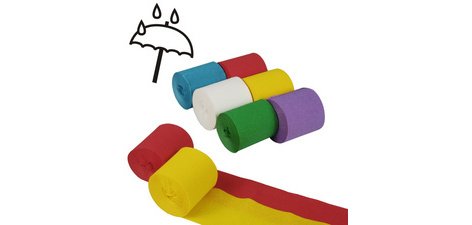 Banderolle en papier crépon, 50 mm x 10 m, pack de 6