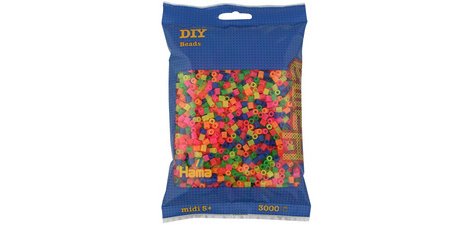 HAMA Perles à repasser midi 'Mix Fluo', sachet de 3.000