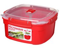 Boîte pour micro-ondes MEDIUM STEAMER, 2,4 l, rouge