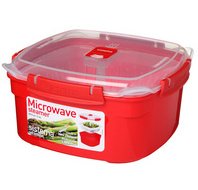 Doos voor magnetron MEDIUM STEAMER, 2,4 l, rood