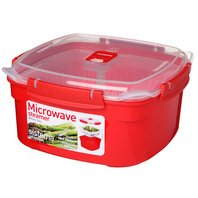 Boîte pour micro-ondes MEDIUM STEAMER, 2,4 l, rouge