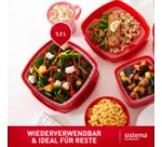 Boîte pour micro-ondes MEDIUM STEAMER, 2,4 l, rouge