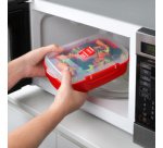 Boîte pour micro-ondes RECTANGULAR, 525 ml, rouge