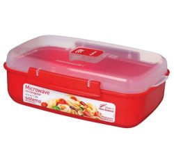Magnetronbox RECTANGULAR, 1,25 l, rood