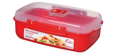 Magnetronbox RECTANGULAR, 1,25 l, rood