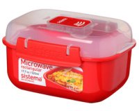 Boîte pour micro-ondes RECTANGULAR, 525 ml, rouge