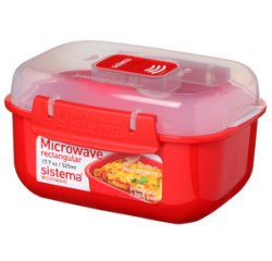Doos voor magnetron RECHTHOEKIG, 525 ml, rood
