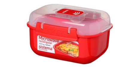 Boîte pour micro-ondes RECTANGULAR, 525 ml, rouge