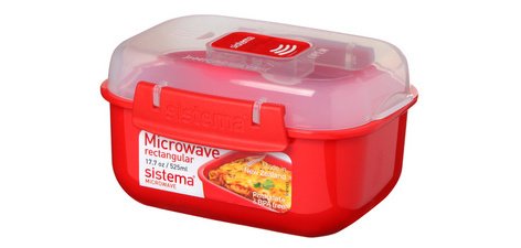 Boîte pour micro-ondes RECTANGULAR, 525 ml, rouge