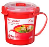 Doos voor magnetron MEDIUM SOUP MOK, 650ml, rood