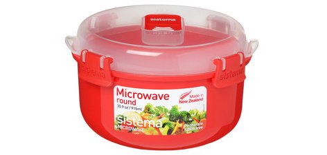Boîte pour micro-ondes ROUND, 915 ml, rouge